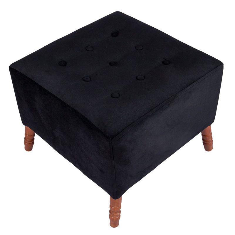 GENERICO - Pouf Alejandro Diseño Negro 54x54x44 cm Máxima Design