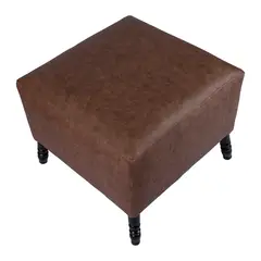 GENERICO - Pouf Alejandro Diseño Café Eco Cuero 54x54x44 cm Máxima Design