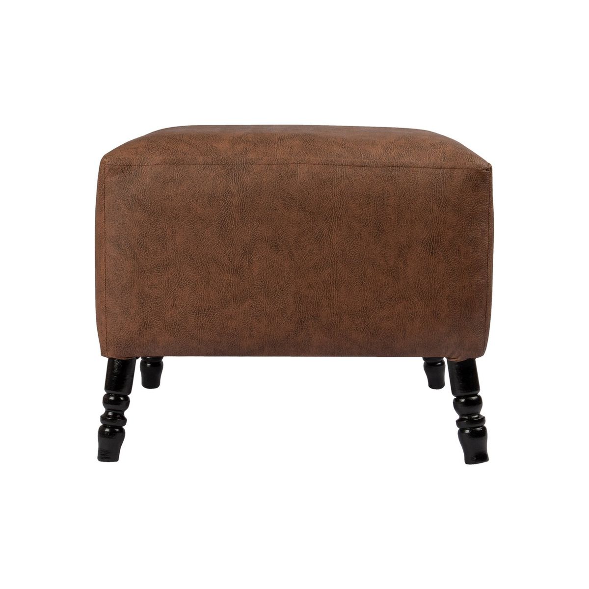 GENERICO - Pouf Alejandro Diseño Café Eco Cuero 54x54x44 cm Máxima Design