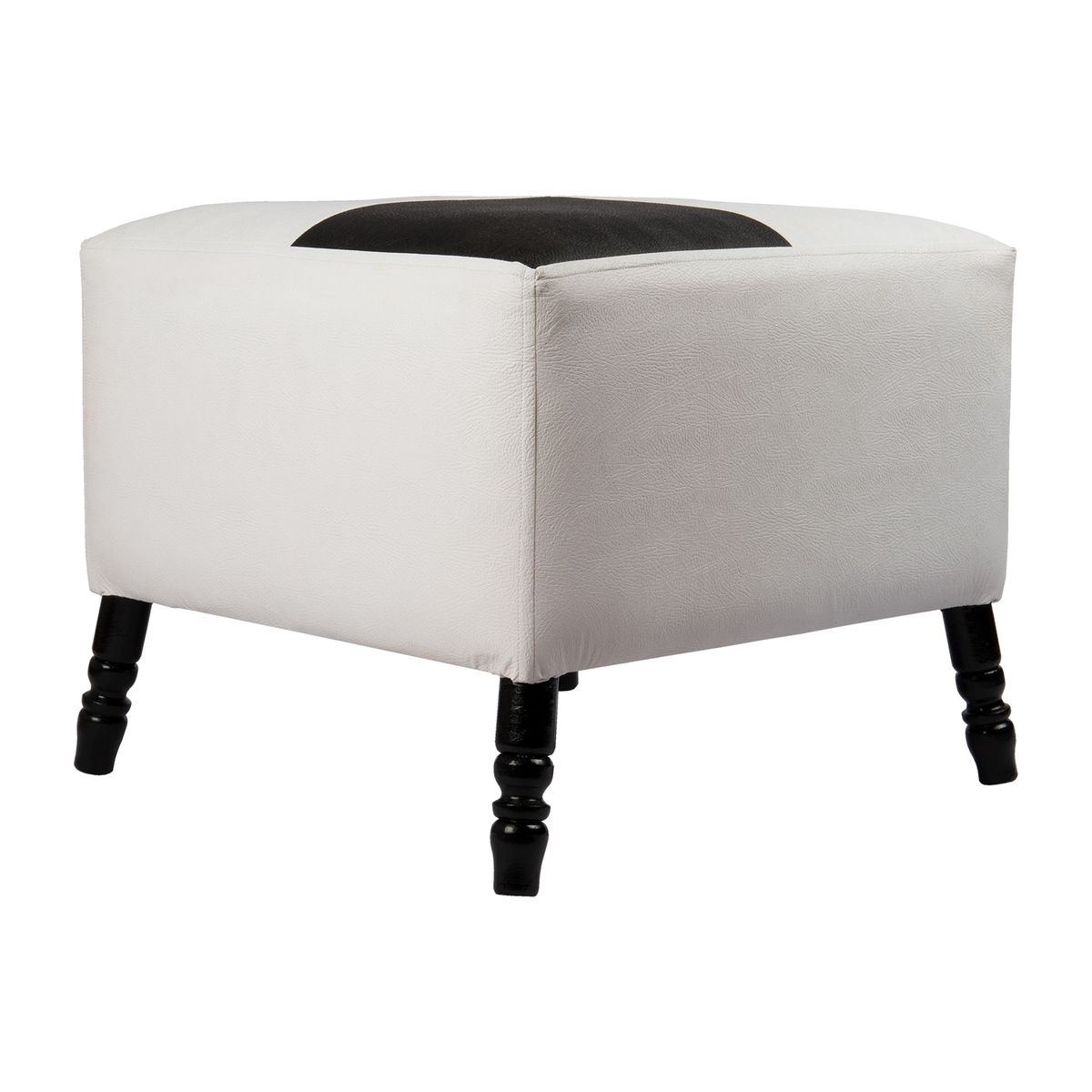 GENERICO - Pouf Alejandro Blanco Negro 54x54x44 cm Máxima Design