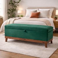 Banqueta con Baúl Incy Verde Botella 120x40x50 cm Máxima Design