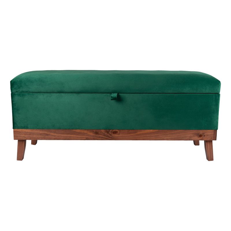 GENERICO - Banqueta con Baúl Incy Verde Botella 120x40x50 cm Máxima Design