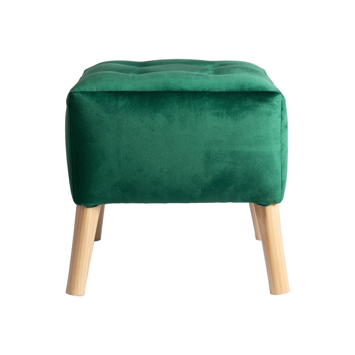 GENERICO - Pouf Alemania Verde Botella Felpa 42x42x43 cm Máxima Design.