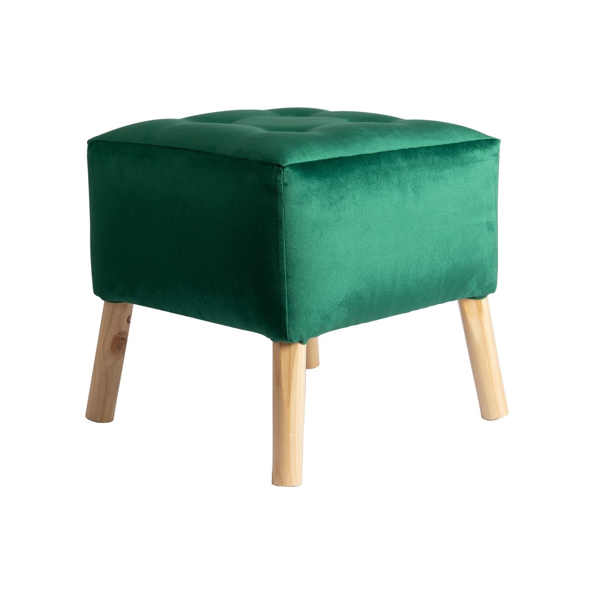 GENERICO - Pouf Alemania Verde Botella Felpa 42x42x43 cm Máxima Design.