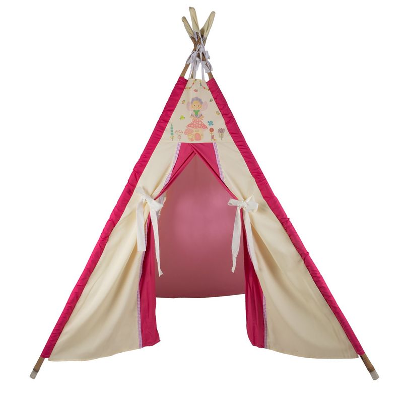 GENERICO - Carpa Tipi Hadas Blanca Rosada 120x170x180 cm Máxima Design