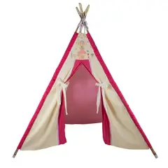 GENERICO - Carpa Tipi Hadas Blanca Rosada 120x170x180 cm Máxima Design