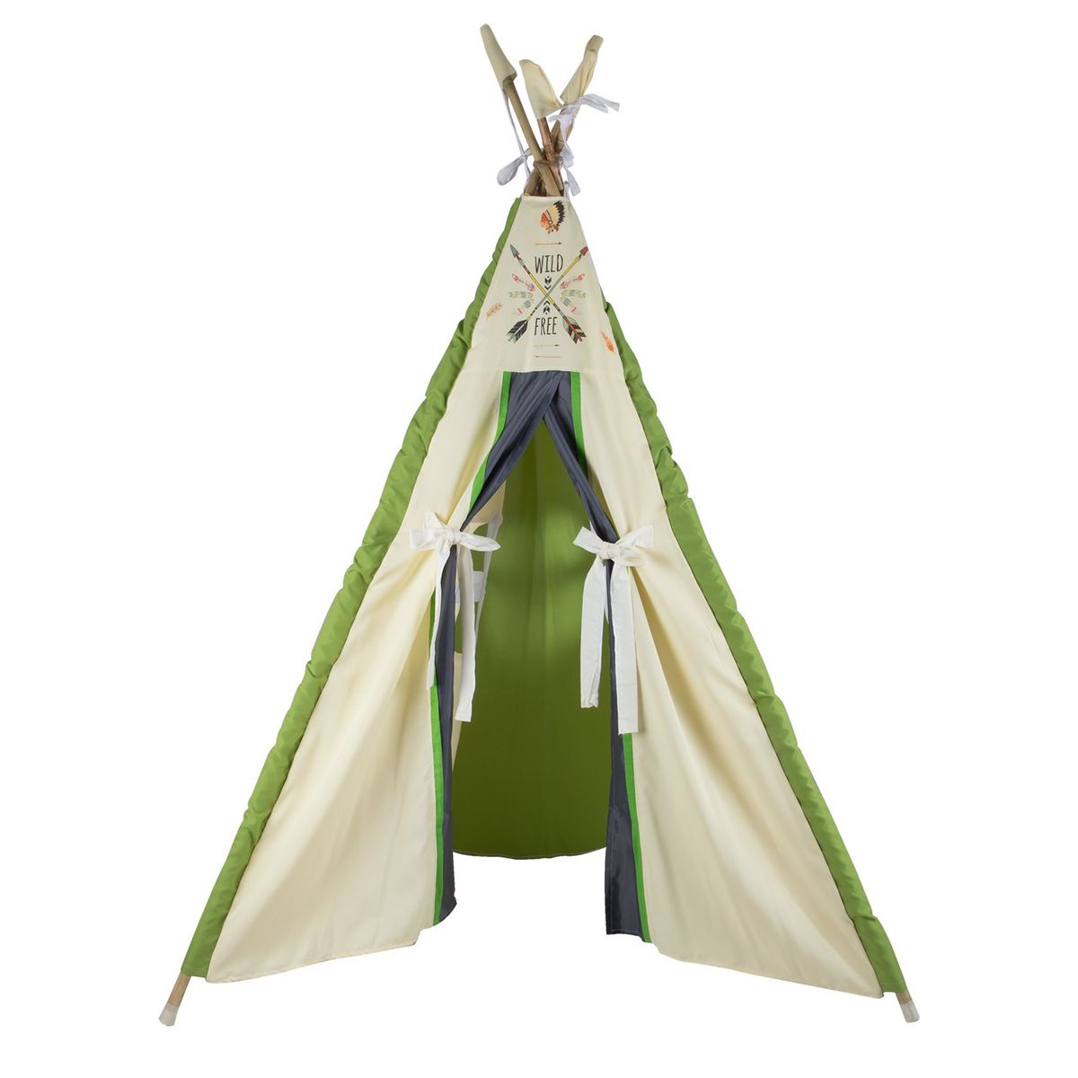 GENERICO - Carpa Tipi Indio Blanca Verde 120x170x180 cm Máxima Design