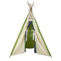 Carpa Tipi Indio Blanca Verde 120x170x180 cm Máxima Design