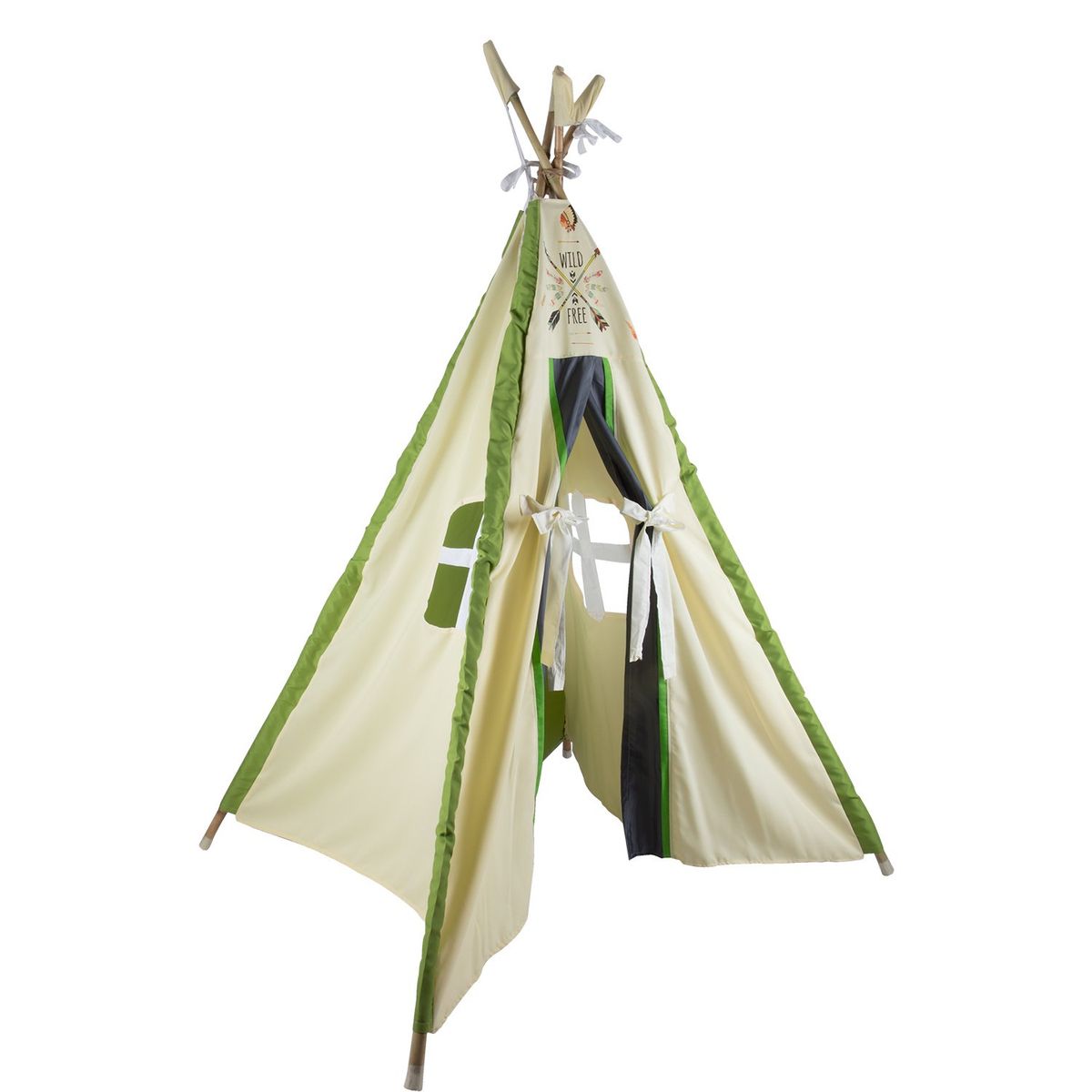 GENERICO - Carpa Tipi Indio Blanca Verde 120x170x180 cm Máxima Design