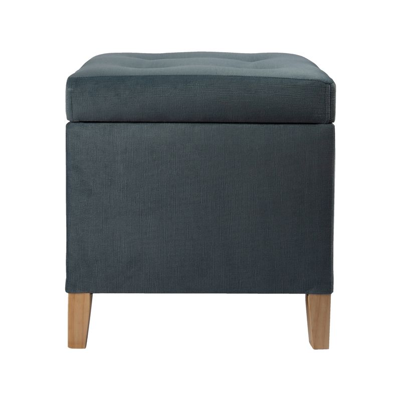 GENERICO - Pouf Rucato con Baúl Gris Felpa 46x46x50 cm Máxima Design