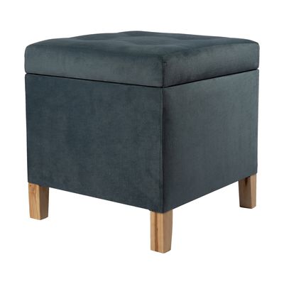 Imagen 2 del producto Pouf Rucato con Baúl Gris Felpa 46x46x50 cm Máxima Design