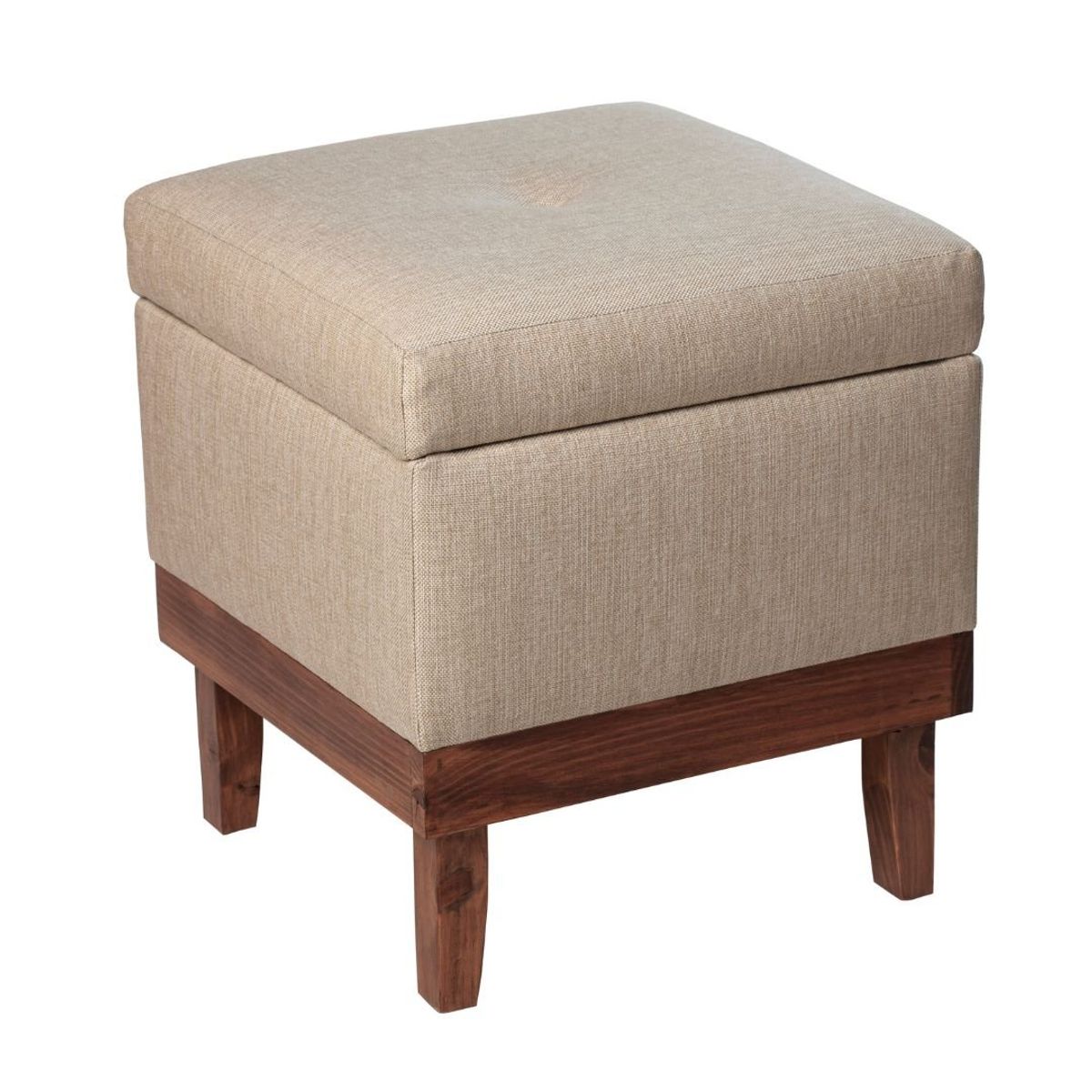 GENERICO - Pouf Emilia con Baúl Beige Delta 45x45x46 cm de Máxima Design