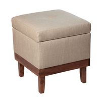 Pouf Emilia con Baúl Beige Delta 45x45x46 cm de Máxima Design