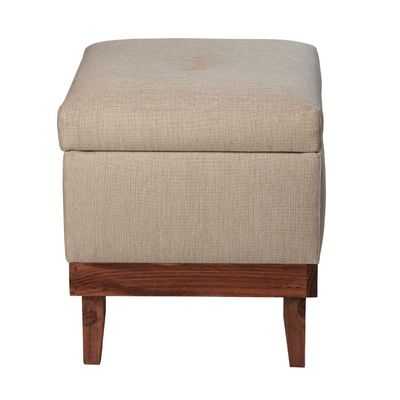 Imagen 2 del producto Pouf Emilia con Baúl Beige Delta 45x45x46 cm de Máxima Design