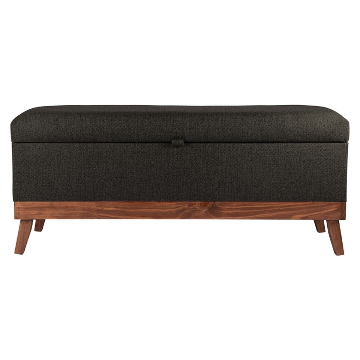 GENERICO - Banqueta Incy con Baúl Grafito Omega 120x50x40 cm Máxima Design
