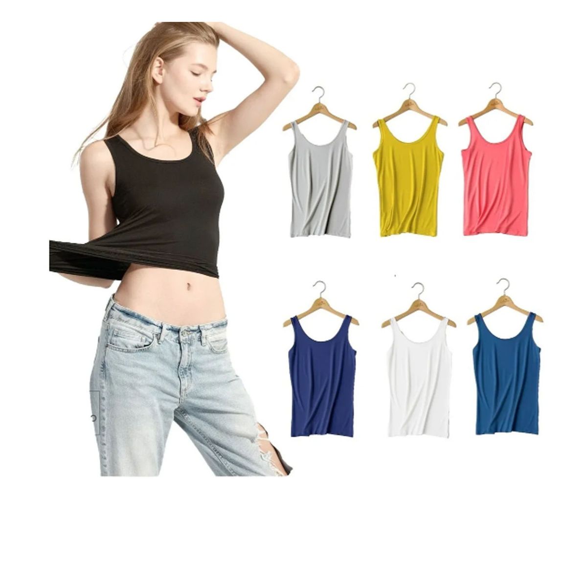 EVERSO - Camisetas Musculosa Mujer Fibra Bambú