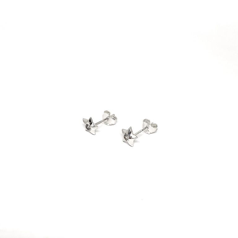 Aros Estrellas Circon Blanco 7mm Plata Fina 925 Blanco TALLA UNICA