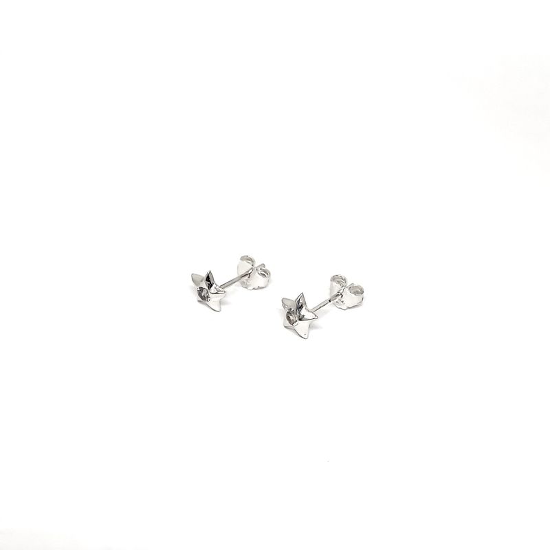 ANDREA COGGIOLA JOYAS - Aros Estrellas Circón Blanco 7mm Plata Fina 925