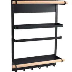 GENERICO - Porta Toalla Nova Magnetico Alusa Cocina Estante Colgador NEGRO
