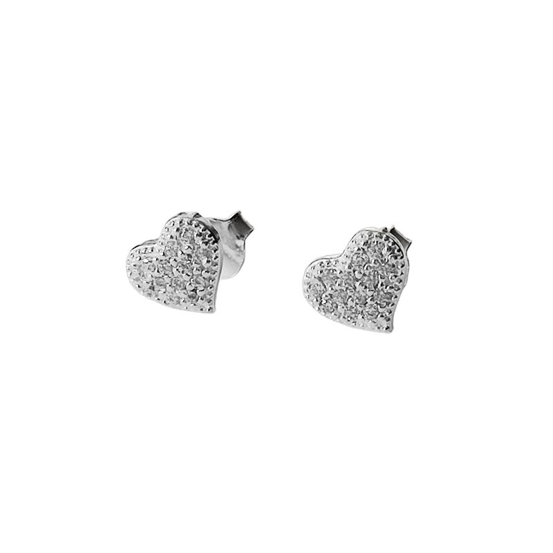 ANDREA COGGIOLA JOYAS - Aros Corazón Circones Plata Fina 925