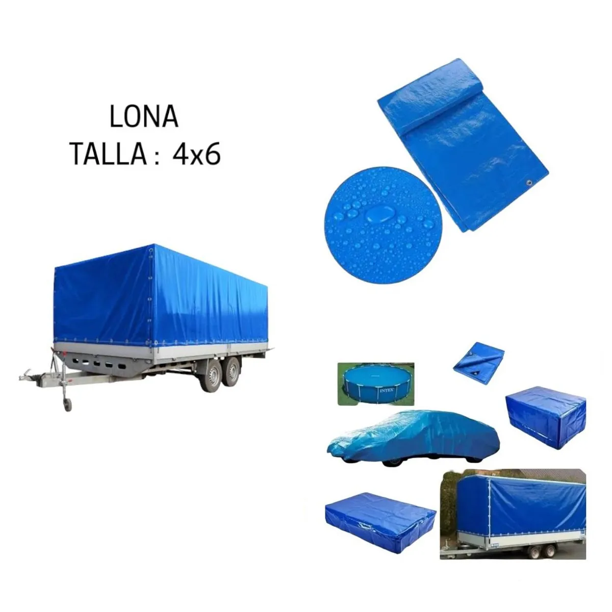 GENERICO - Lona Carpa Multiuso 4x6 Metros Impermeable Cobertor