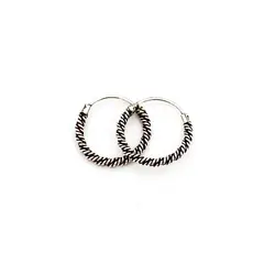 ANDREA COGGIOLA JOYAS - Aros Argollas Torcidas 14mm Plata Fina 925