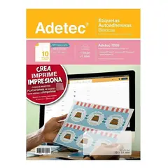 ADETEC - 100 Etiquetas Adhesivas Inkjet/laser 101x51 Mm 10 Hj - 7009