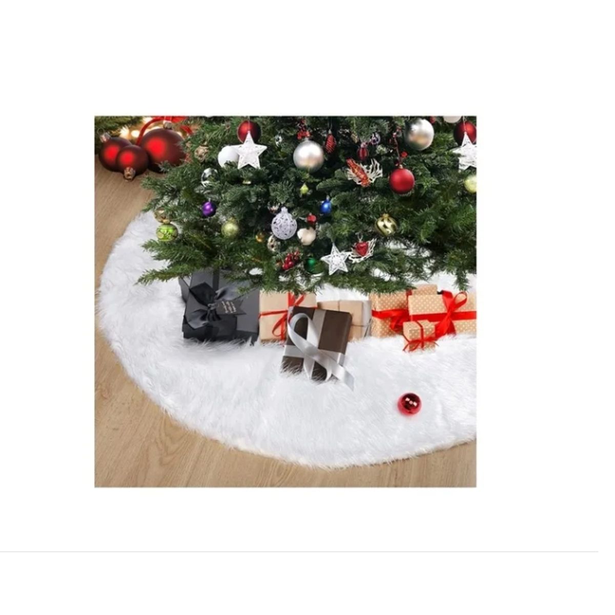 GENERICO - Faldón Pie De Árbol Navidad 90cm - Blanco Invierno