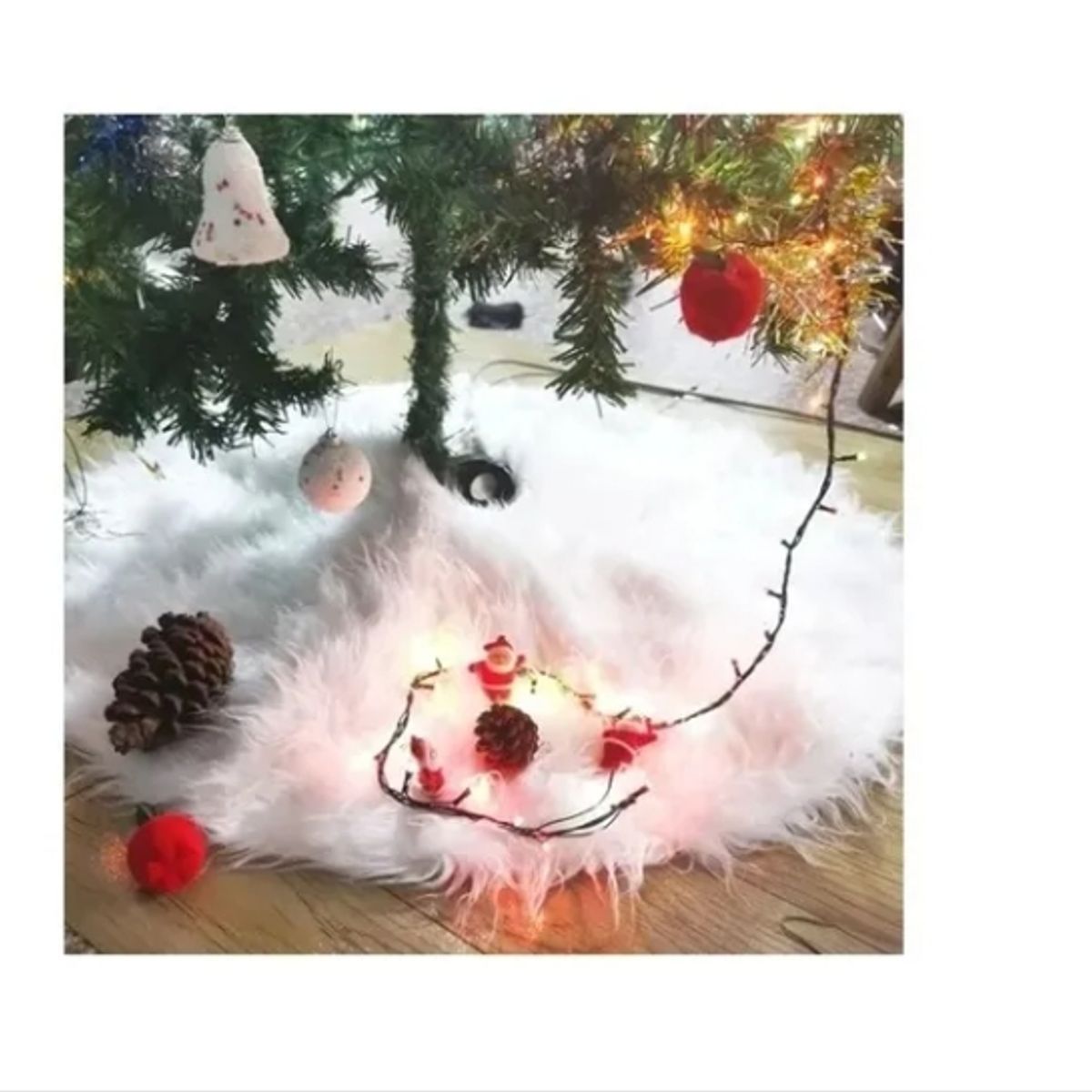 GENERICO - Faldón Pie De Árbol Navidad 90cm - Blanco Invierno