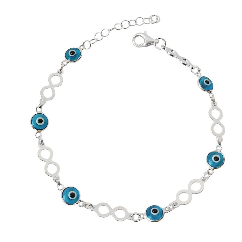ANDREA COGGIOLA JOYAS - Pulseras Ojo Turco Infinito Plata Fina 925