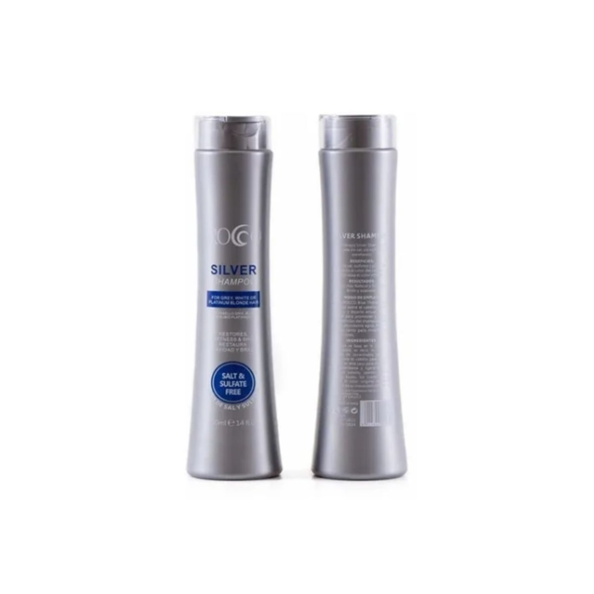 ROCCO - Shampoo Rocco Silver Sin Sal Cabello Gris Blanco Platinado