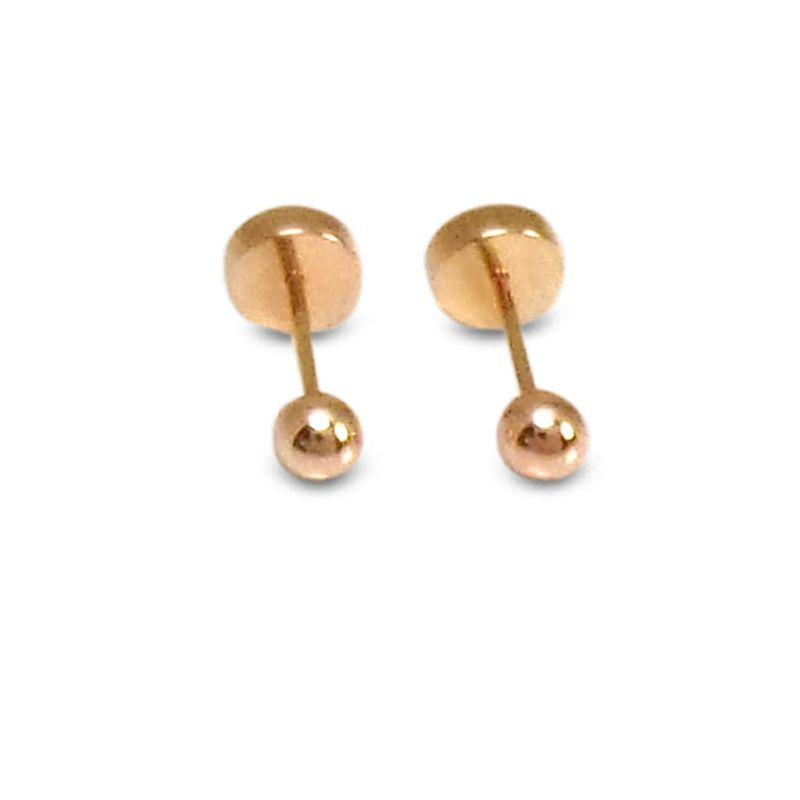 ANDREA COGGIOLA JOYAS - Aros Abridores Bebé Bola Laminado Oro 18K