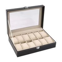 Organizador Estuche Caja para 12 Reloj Exhibidor de Elegantes joyas