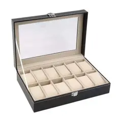GENERICO - Organizador Estuche Caja para 12 Reloj Exhibidor de Elegantes joyas