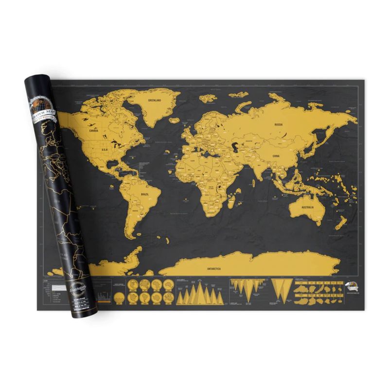 WALL DESIGN MAPA VIAJERO - MAPA RASPABLE LAMINA NEGRO.