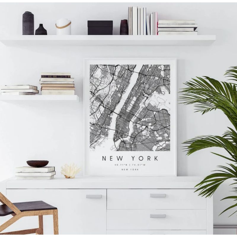 WALL DESIGN MAPA VIAJERO - LAMINA MAPA NUEVA YORK