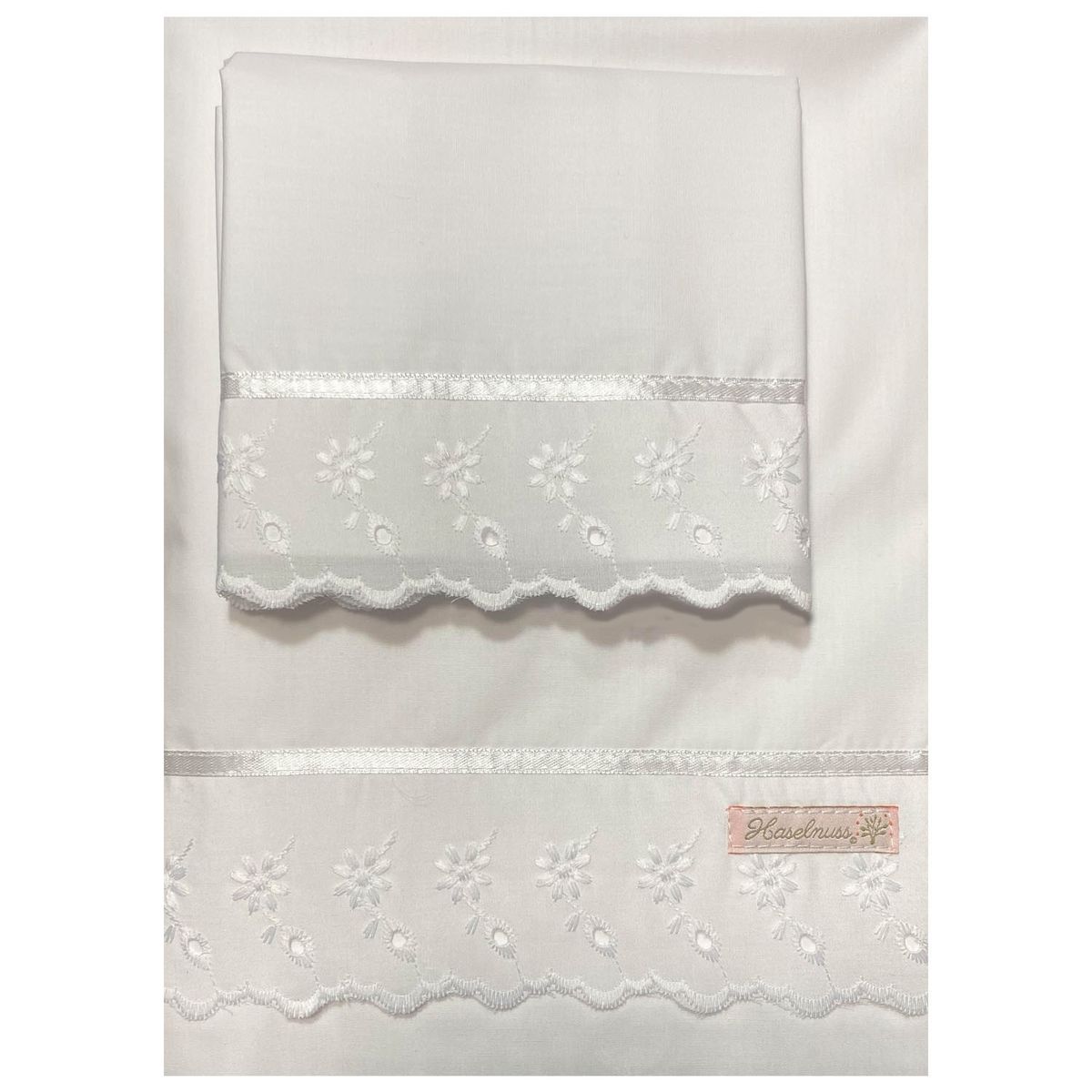 HASELNUSS - Juego de sabanas broderié cuna colecho