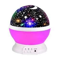 GENERICO - Lámpara Led Proyector Giratorio Espantacuco Galaxia Velador Rosado