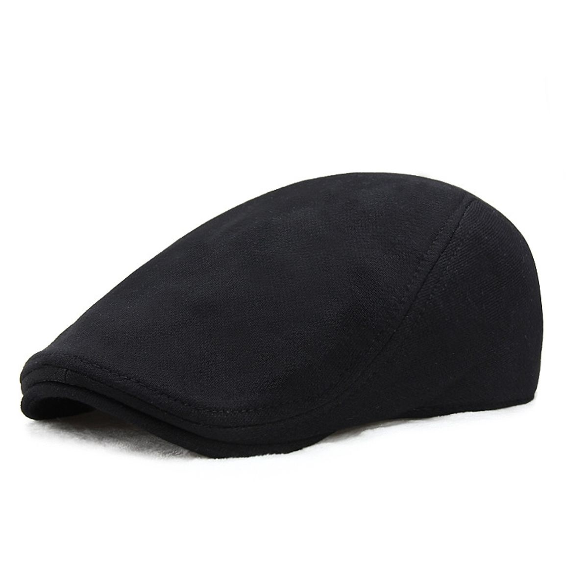 KUANGYE - Gorro Boina Negra Plano Tradicional