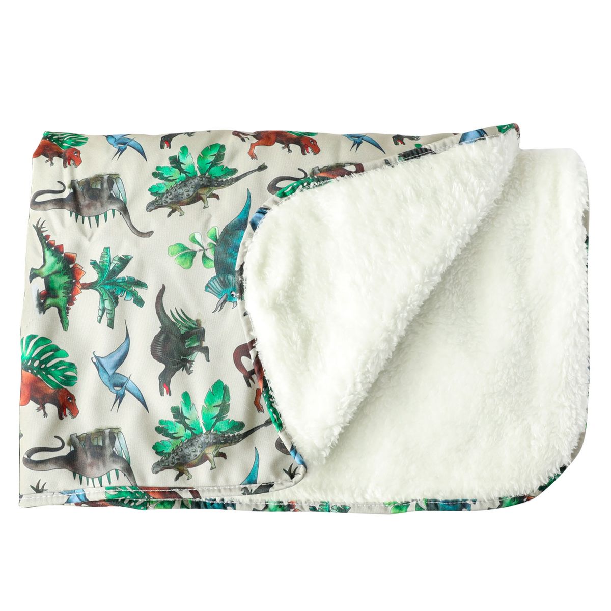 PAPER HOME - Manta bebé infantil con polar 120 x 90 cm dinosaurios Paper Home