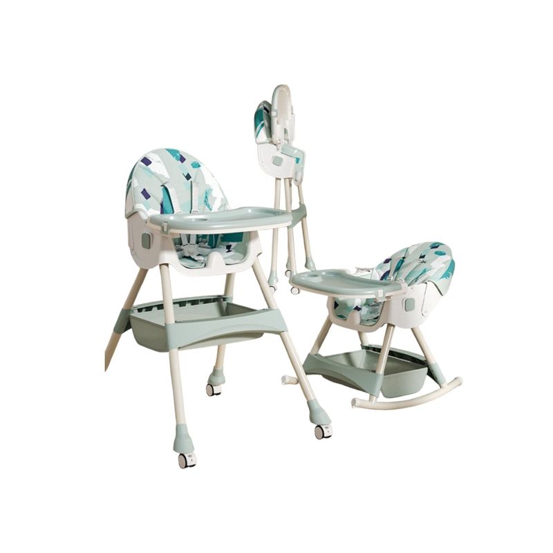 LUBABYCAS - Silla De Comer Mecedora 2 En 1 Con Ruedas Verde Lubabycas