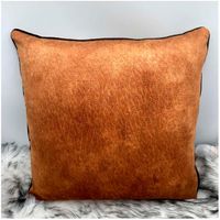 Fundas De Cojín Cafe de Cuero sintetico pack de 02 unidades.