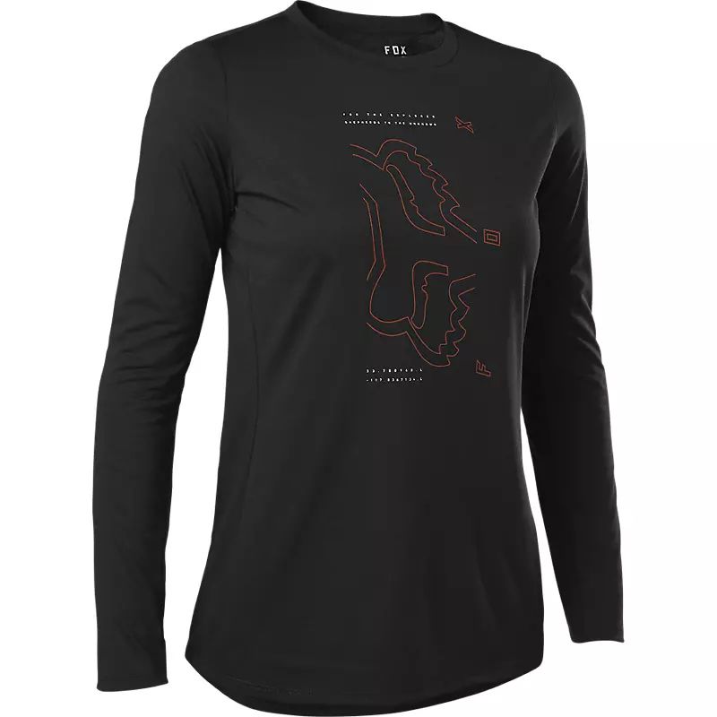 FOX - Polera Bicicleta Mujer Ranger Drirelease® Manga Larga Negro Fox FOX