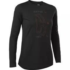 FOX - Polera Bicicleta Mujer Ranger Drirelease® Manga Larga Negro