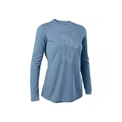 FOX - Polera Bicicleta Mujer Ranger Drirelease® Manga Larga Azul