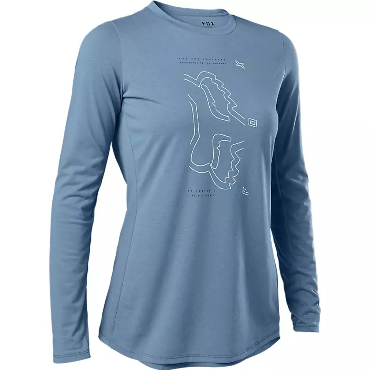 FOX - Polera Bicicleta Mujer Ranger Drirelease® Manga Larga Azul Fox FOX