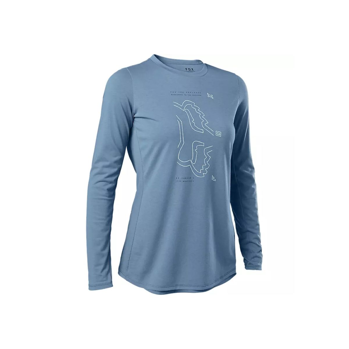FOX - Polera Bicicleta Mujer Ranger Drirelease® Manga Larga Azul Fox FOX