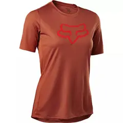 FOX - Polera Bicicleta Mujer Ranger Head Rojo
