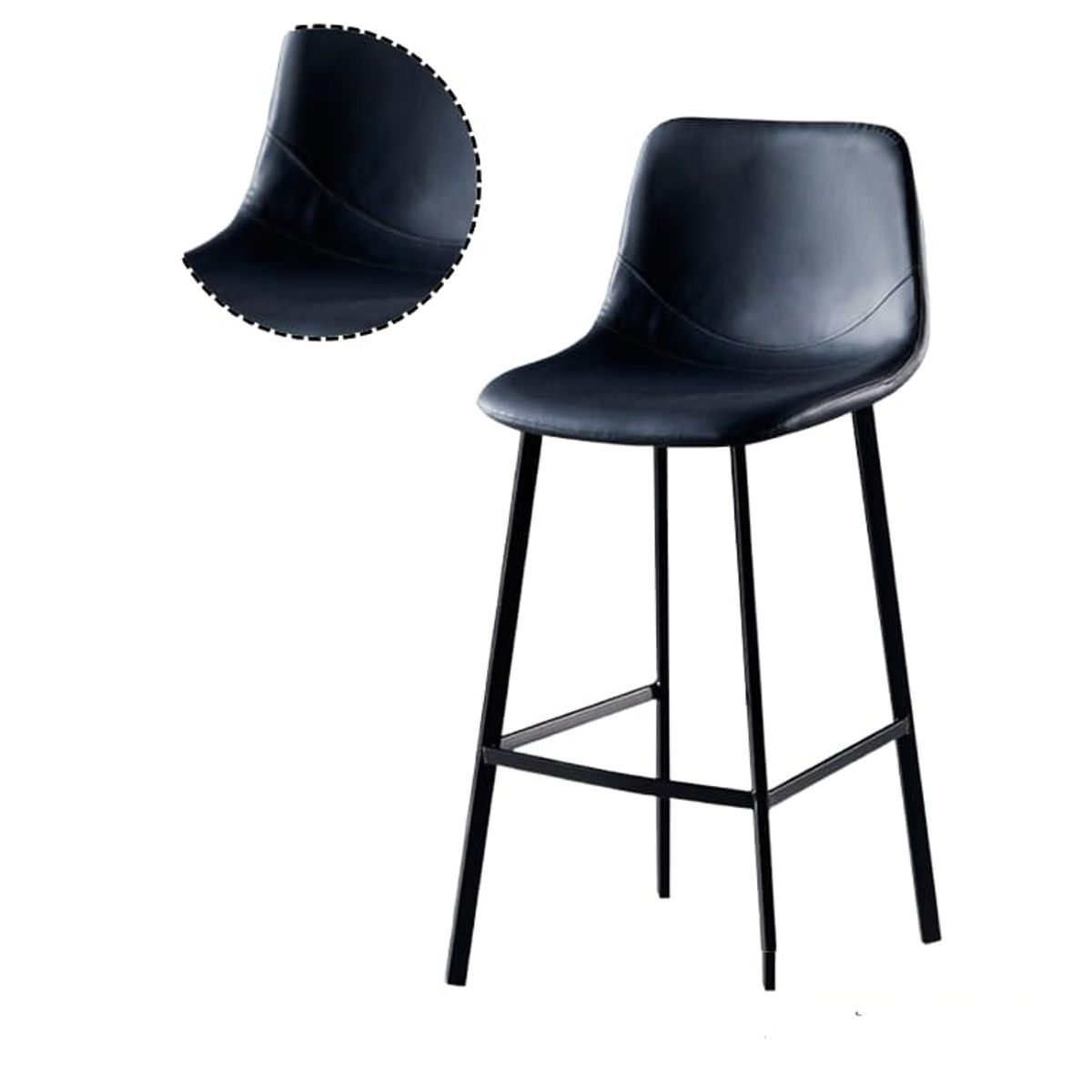 GENERICO - Silla de Bar Chicago 63 cm Negra