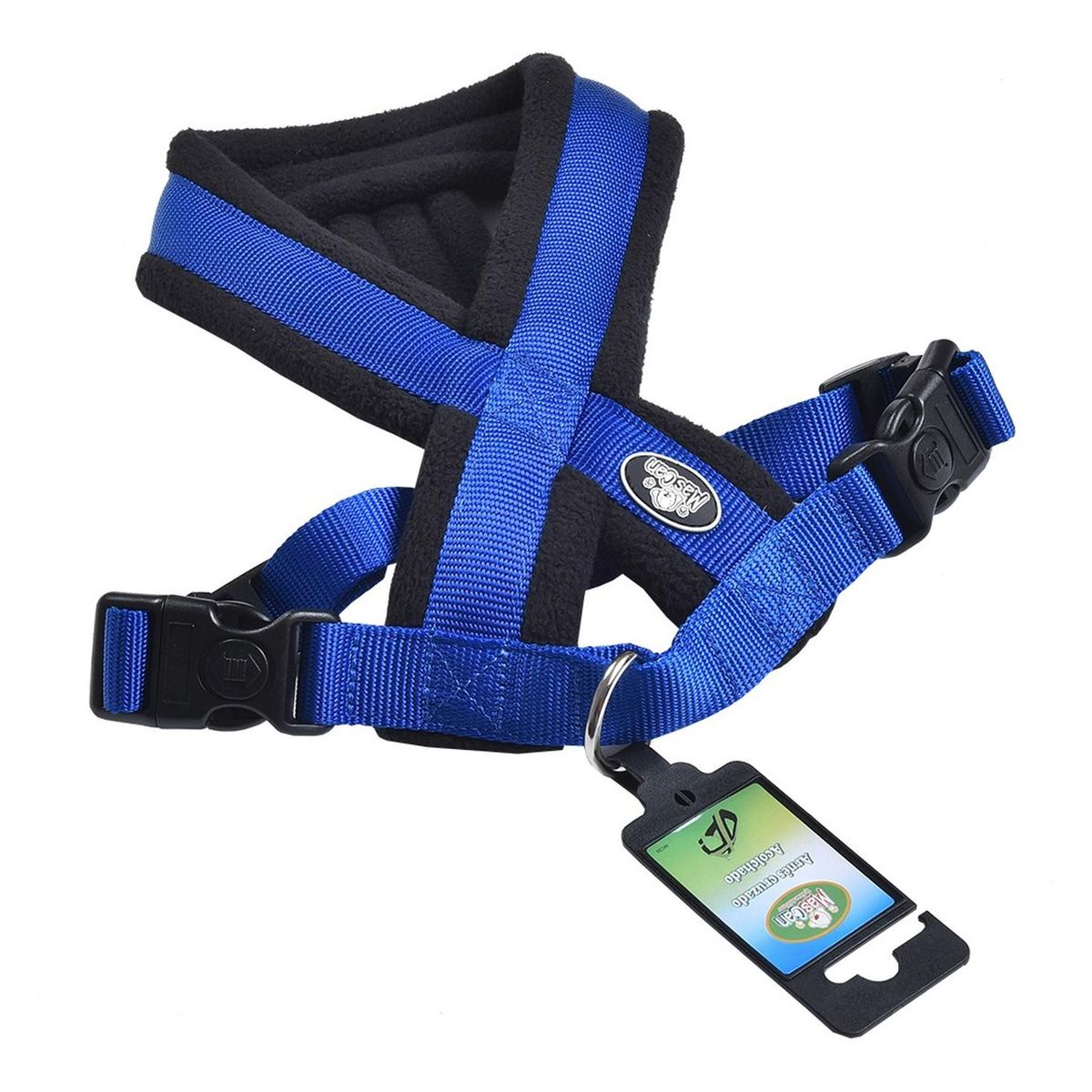 MASCAN - Arnés Cruzado Acolchado Talla XS Azul Perros Mascan